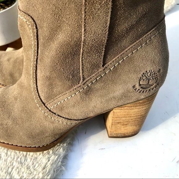*๐HP ๐ Timberland | Earthkeepers Rudston taupe Suede Heeled Boots Size 8 - Picture 2 of 16